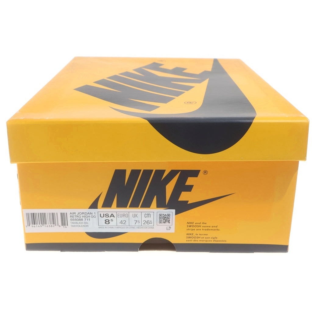 NIKE(ナイキ) AIR JORDAN RETRO HIGH OG TAXI 555088-711 エアジョーダン 1 レトロ タクシー ハイカットスニーカー イエロー/ブラック US8.5/26.5cm