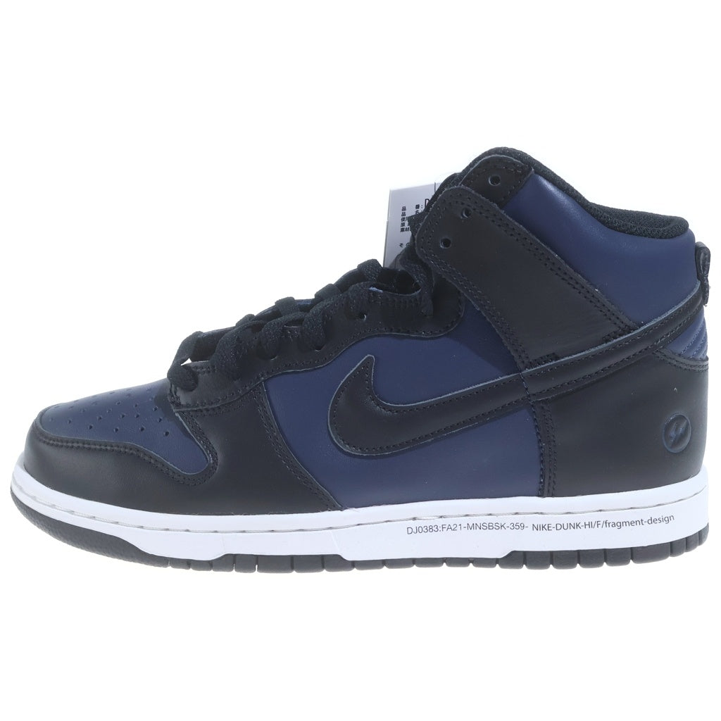 NIKE(ナイキ) ×FRAGMENT DESIGN DUNK HIGH TOKYO DJ0383-400 フラグメントデザイン ダンク 東京 ハイカットスニーカー ブラック/ネイビー US8.5/26.5cm