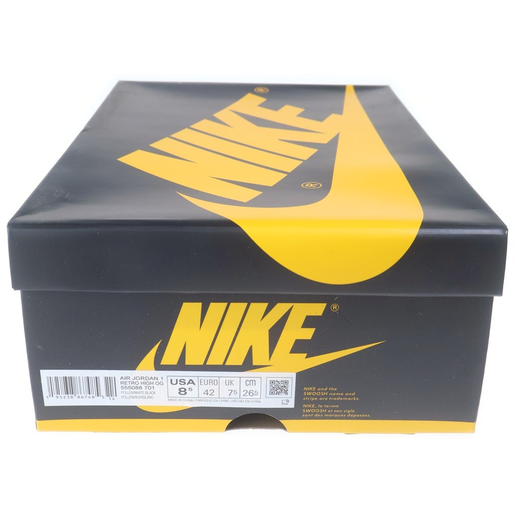NIKE(ナイキ) AIR JORDAN 1 HIGH OG POLLEN 555088-701 エアジョーダン1 パラン ハイカットスニーカー ブラック/イエロー US8.5/26.5cm