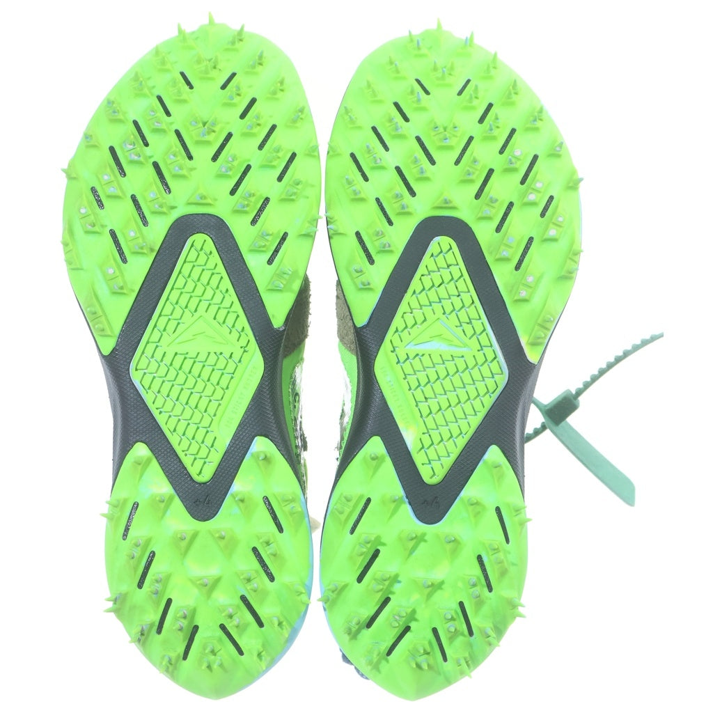 NIKE(ナイキ) ×OFF-WHITEAIR WMNZ ZOOM TERRA KIGER 5 CD8179-300 オフホワイト ウィメンズ ズームテラ カイガー5 ローカットスニーカー グリーン US9.5/26.5cm