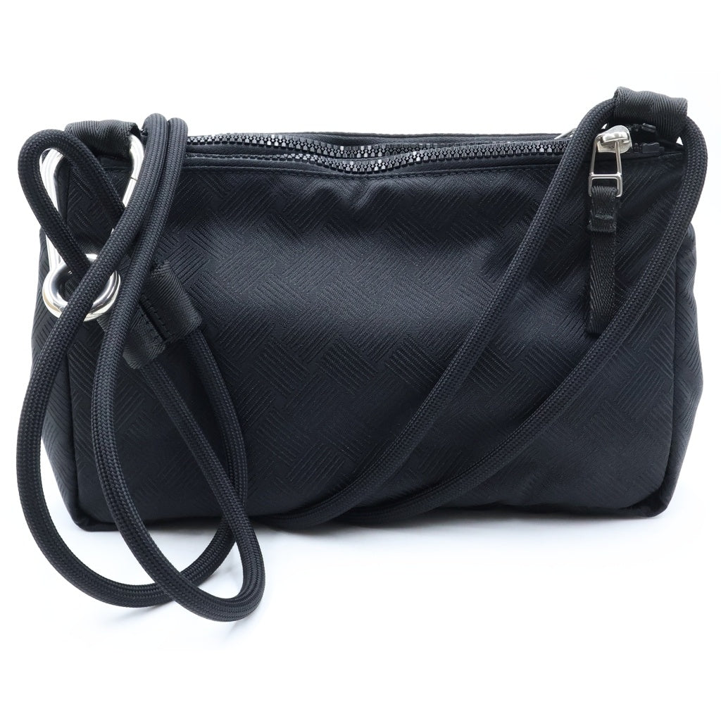 BOTTEGA VENETA(ボッテガヴェネタ) イントレチャート ジャガード ナイロン ショルダーバッグ ブラック レディース