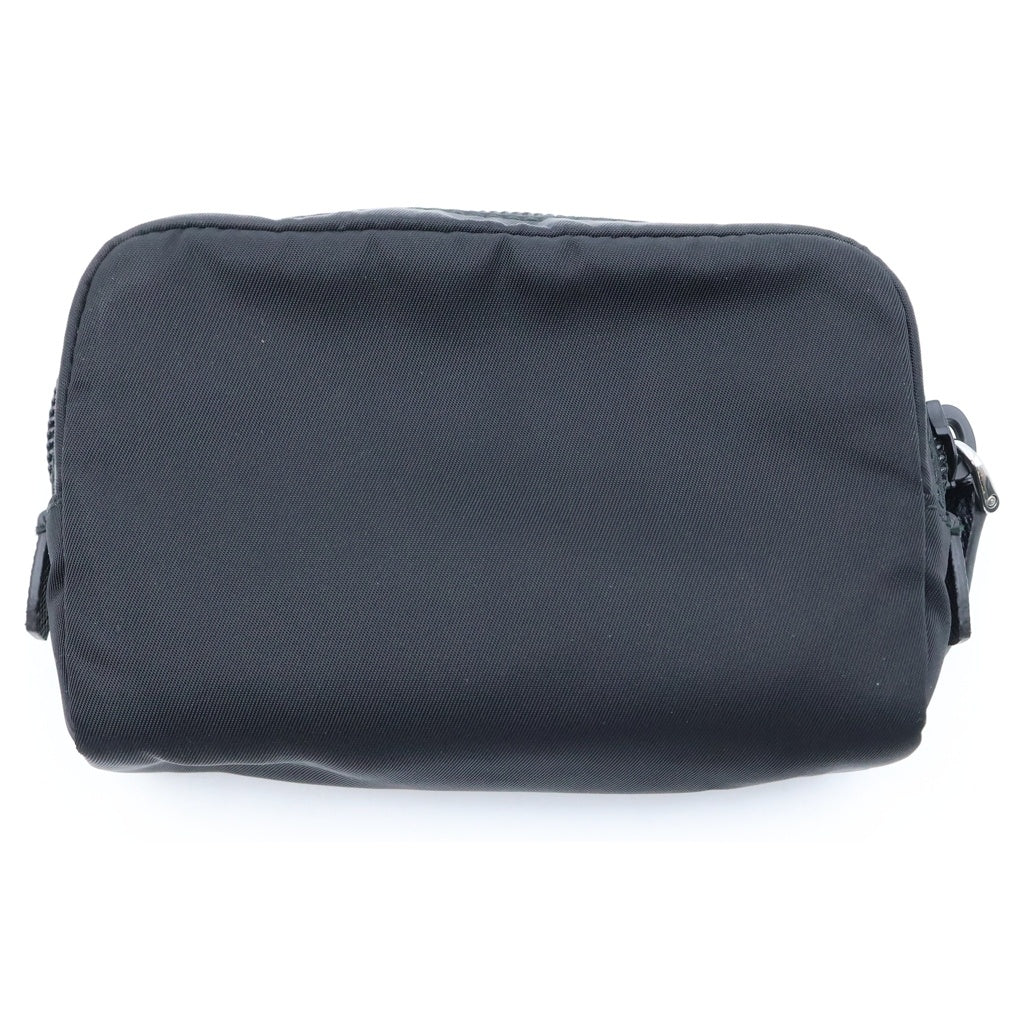 PRADA(プラダ) Re-Nylon リナイロン トライアングルロゴプレート マイクロ ポーチ ブラック 1ND339 レディース