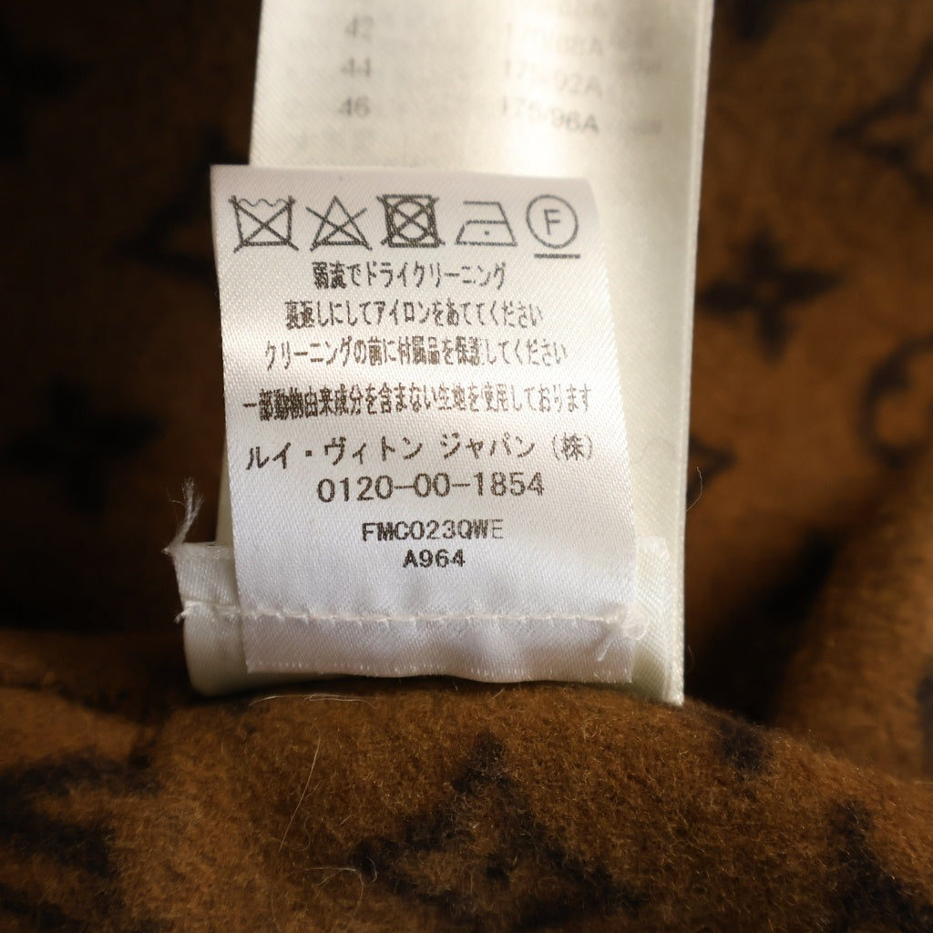 LOUIS VUITTON(ルイヴィトン) 裏地モノグラム総柄 ベルトロゴデザイン ウール コート ブラウン レディース RW221W OWE FMCO23