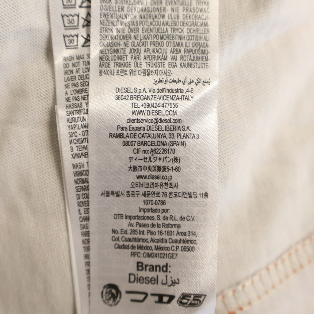 DIESEL(ディーゼル) T-BOXT-V7 デジタルカモフラージュ総柄 クルーネック 半袖Tシャツ カットソー ピンク/グレー A20213