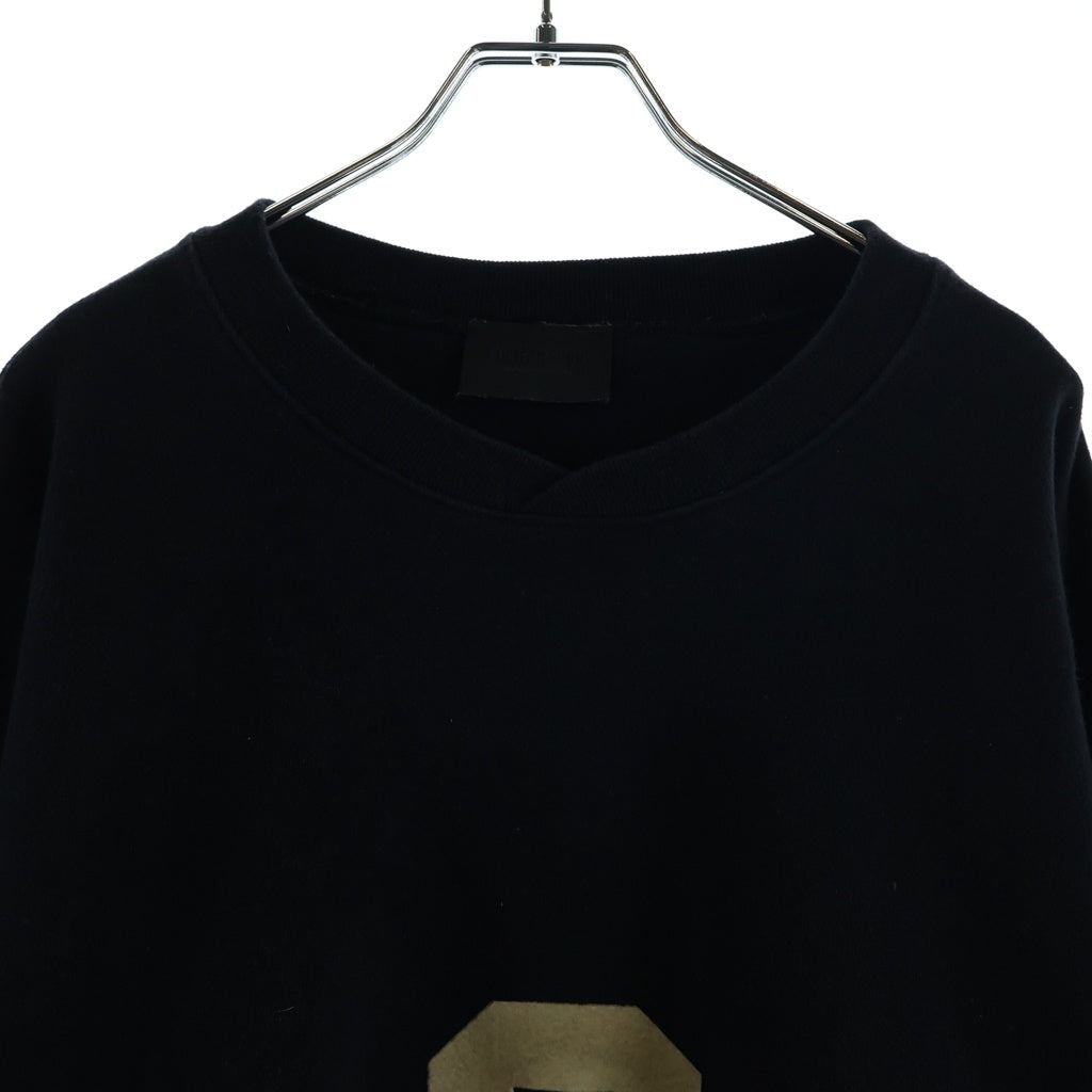 FEAR OF GOD(フィアオブゴッド) フロントGパッチデザイン クルーネック ロングスリーブ スウェット トレーナー ブラック FG50-054-014