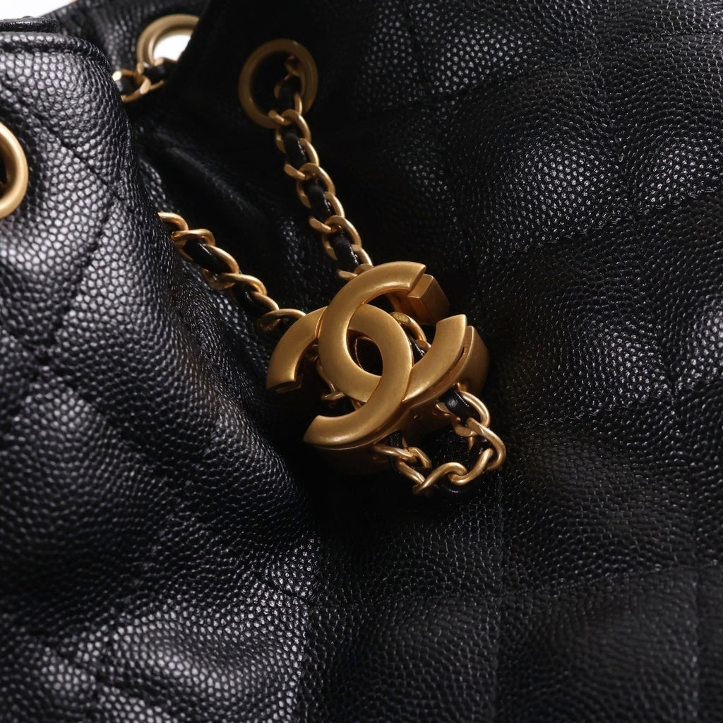 CHANEL(シャネル) シャネル 25 スモール キャビアスキン チェーンショルダーバッグ ブラック ゴールド金具 ランダムシリアル AS5293 レディース