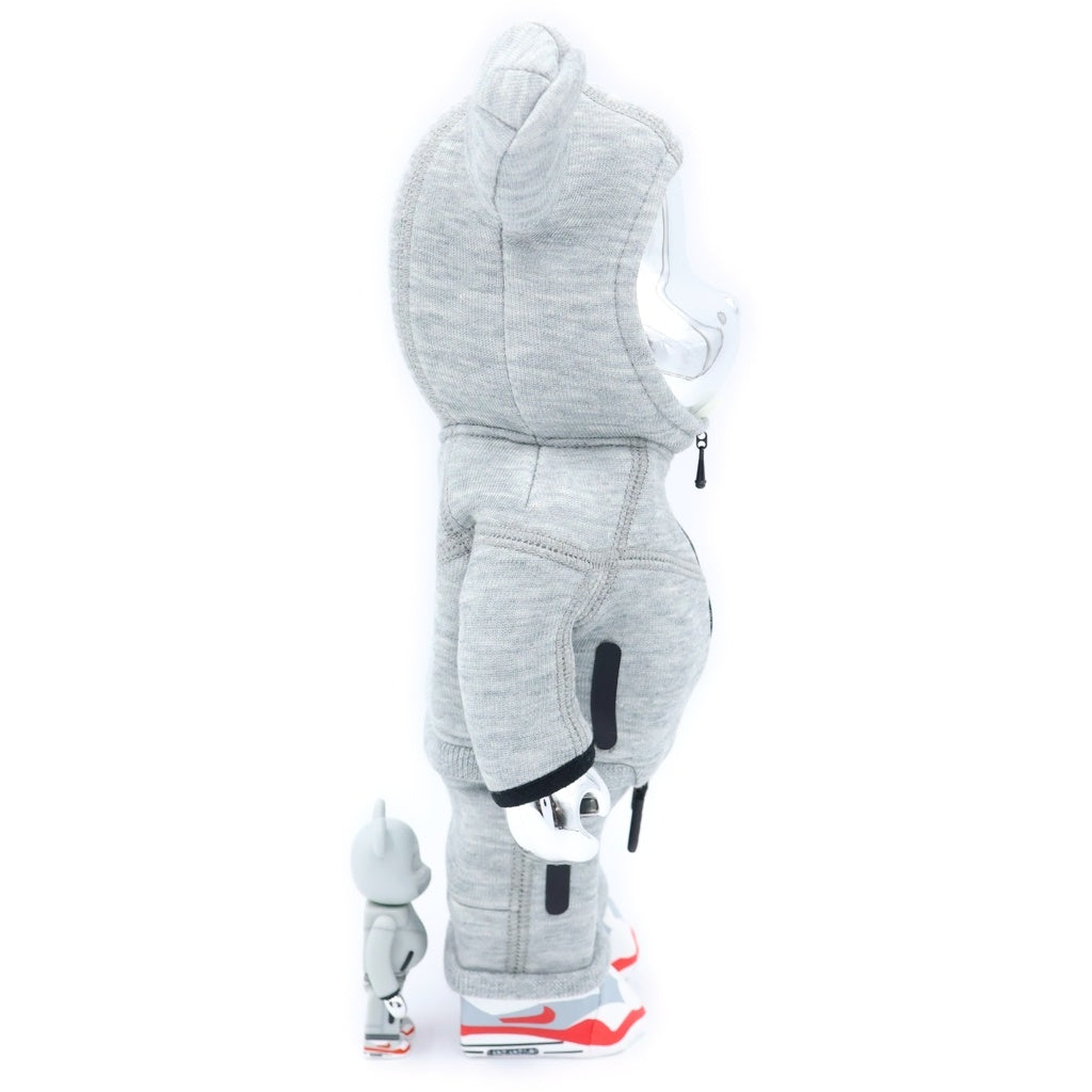 MEDICOM TOY(メディコムトイ) BE@RBRICK NIKE TECH FLEECE N98 100%&400% ベアブリック ナイキ テック フリース フィギュア人形 2体セット グレー