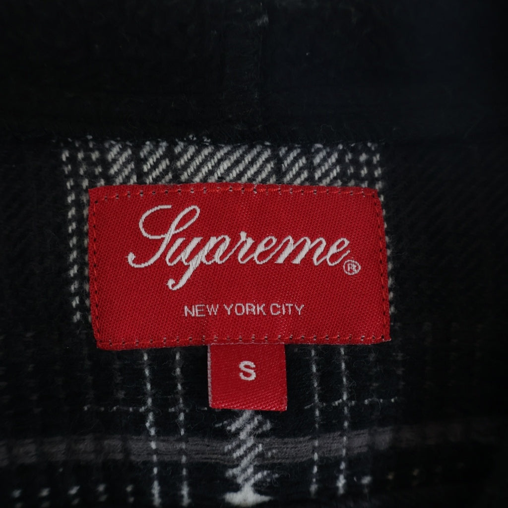 SUPREME(シュプリーム) 18AW Hooded Jacquard Flannel Shirt フーデッドジャガードフランネルチェックシャツ ブラック