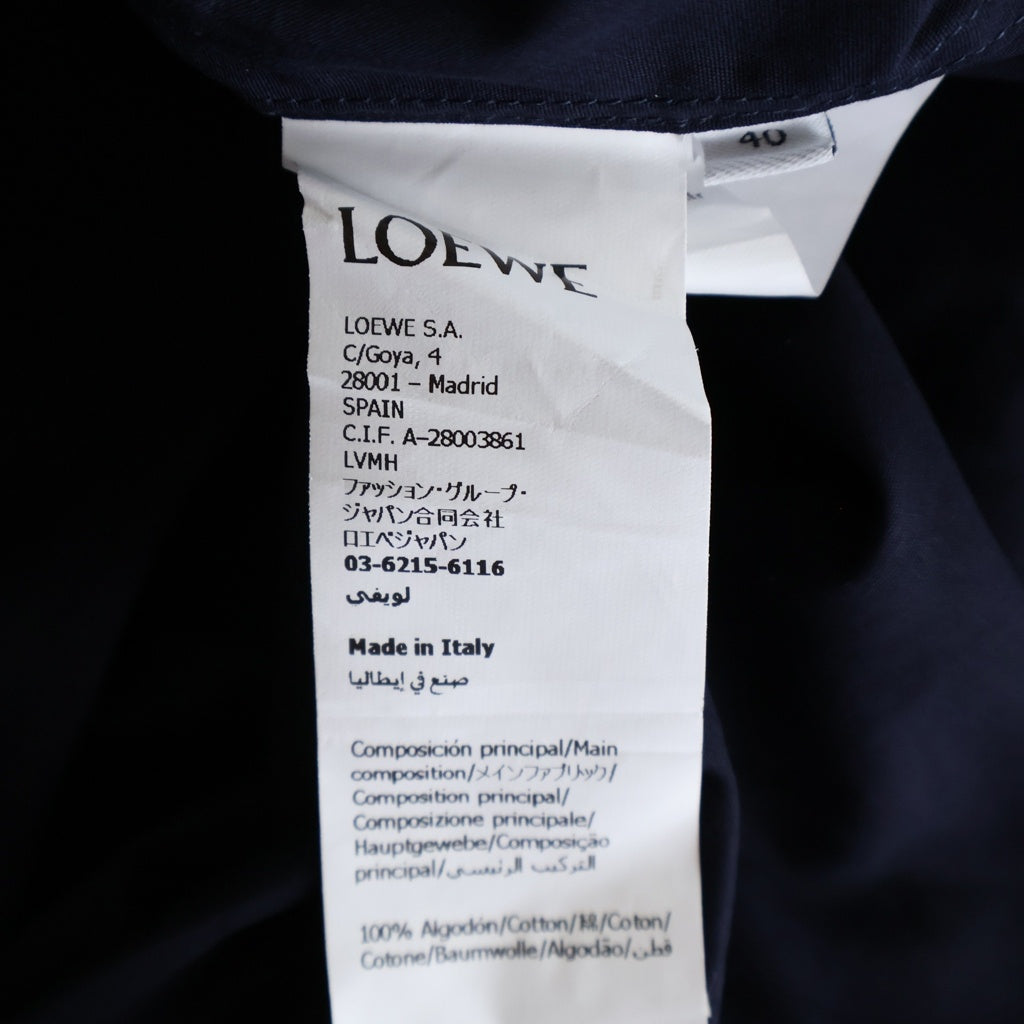 LOEWE(ロエベ) コットンポプリン オープンカラー 半袖シャツ ネイビー H526Y05WEJ