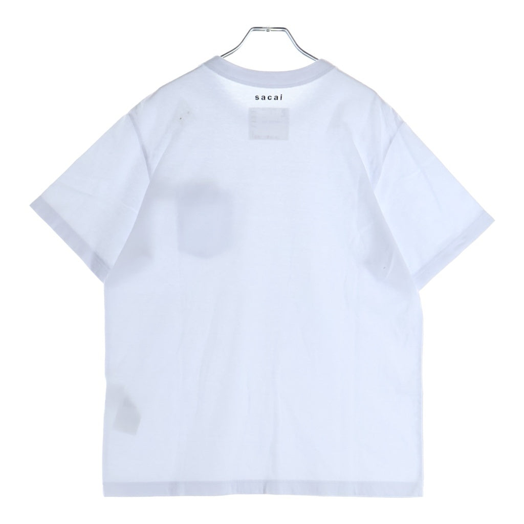 Sacai(サカイ) 25AW Studded Cotton Jersey T-Shirt スタッズ装飾 クルーネック 半袖Tシャツ カットソー ホワイト 25-01133S
