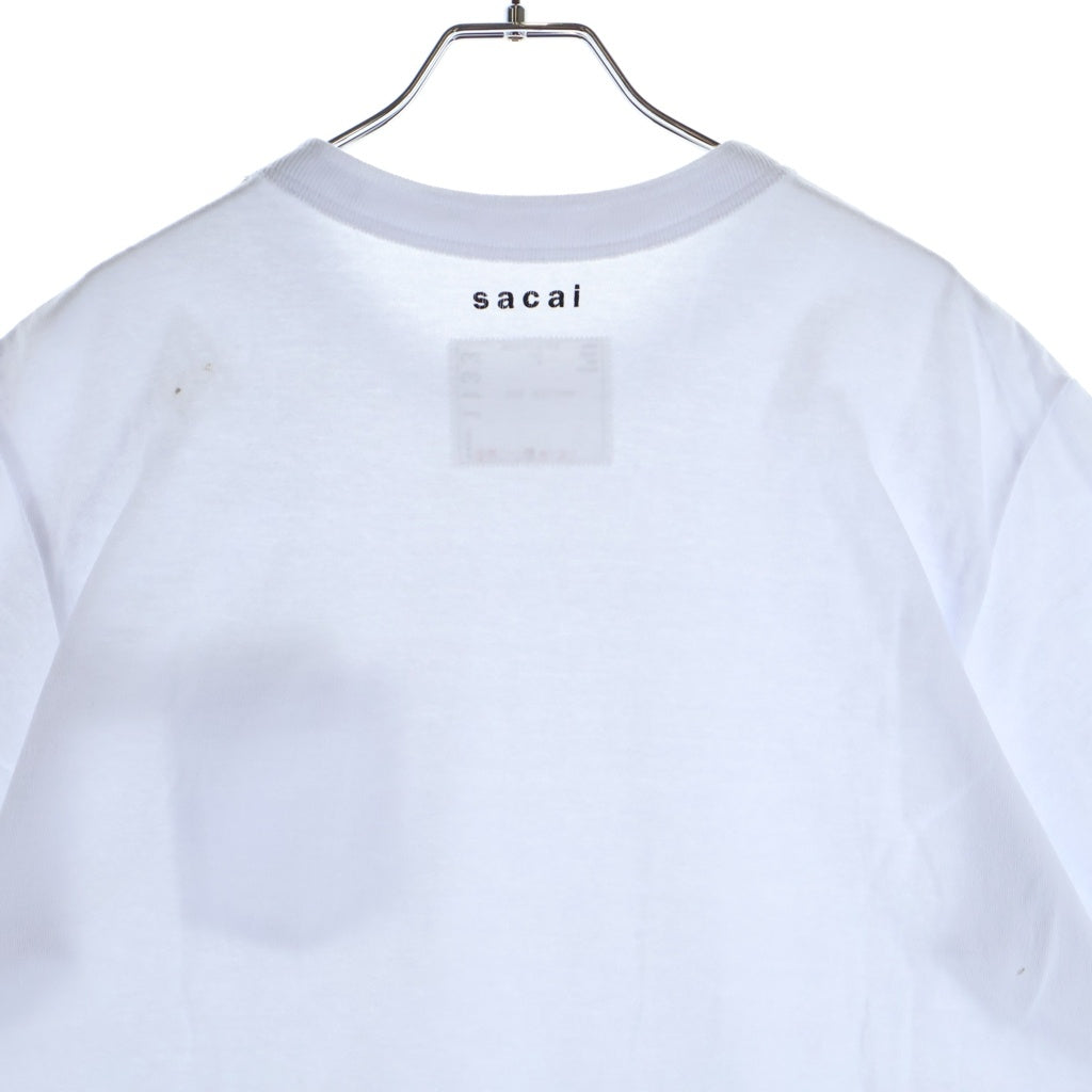 Sacai(サカイ) 25AW Studded Cotton Jersey T-Shirt スタッズ装飾 クルーネック 半袖Tシャツ カットソー ホワイト 25-01133S