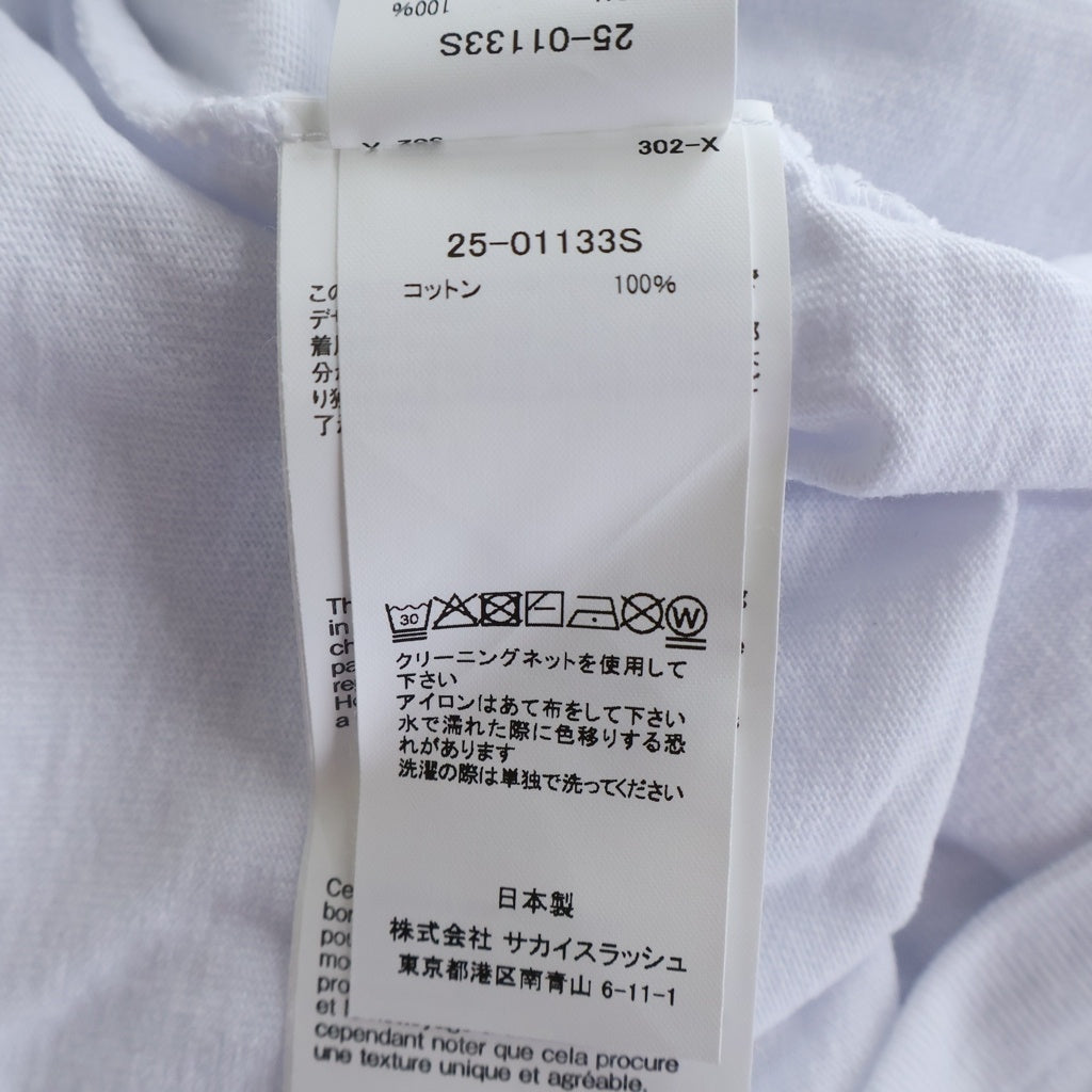 Sacai(サカイ) 25AW Studded Cotton Jersey T-Shirt スタッズ装飾 クルーネック 半袖Tシャツ カットソー ホワイト 25-01133S