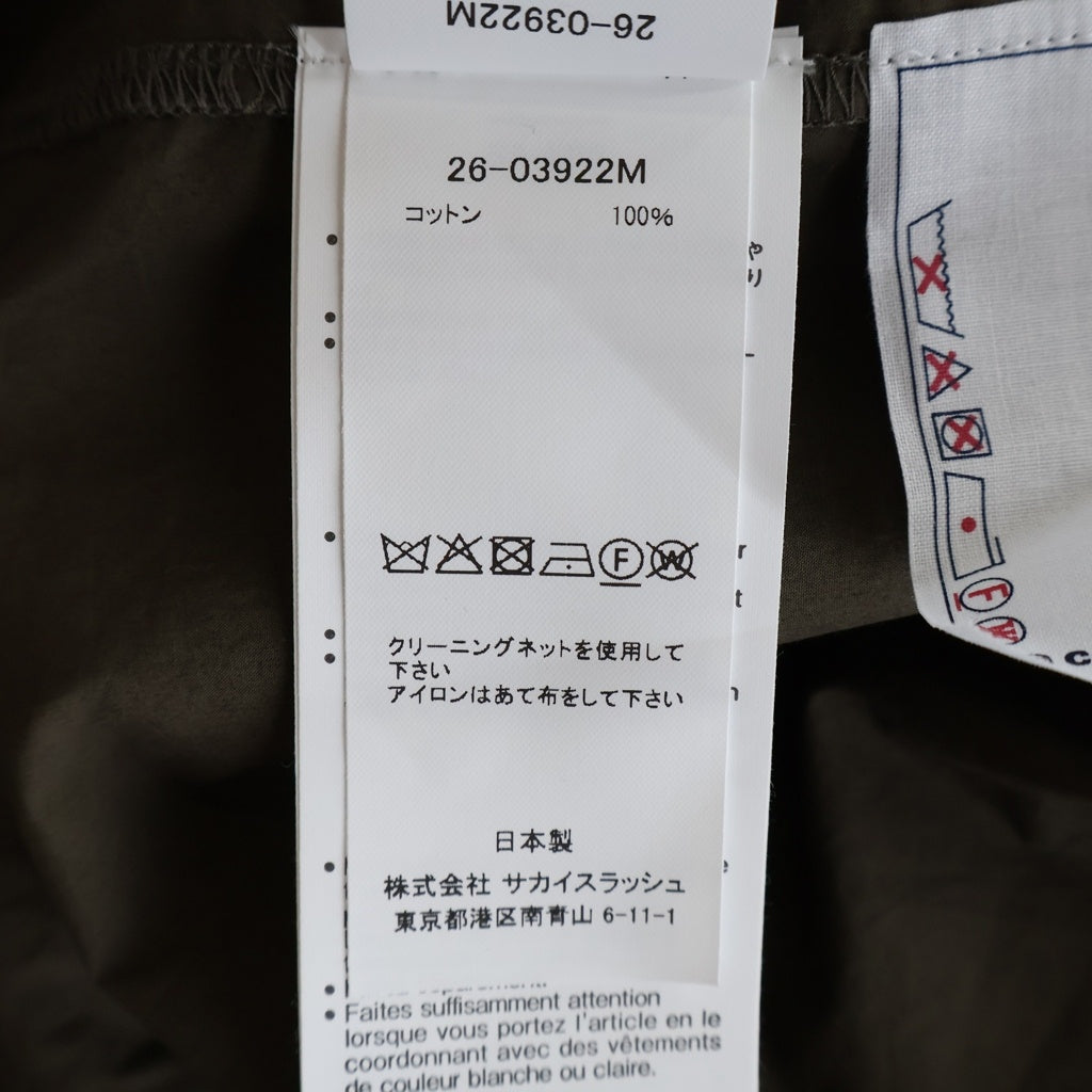 Sacai(サカイ) 26SS Cotton Typewriter Shirt 半袖シャツ カーキ 26-03922M