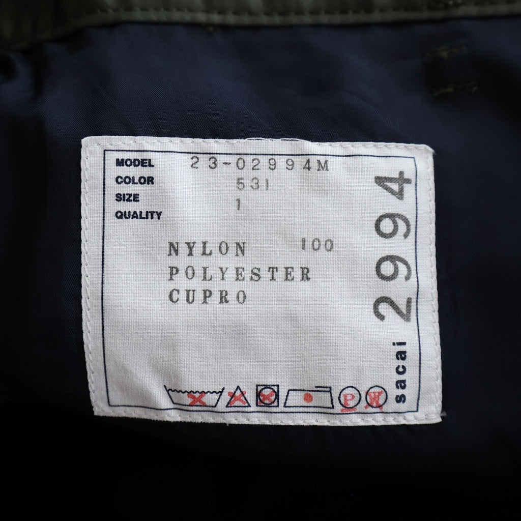 Sacai(サカイ) 23SS Nylon Twill Shorts ナイロン ツイル ショーツ ハーフパンツ カーキ 23-02994M