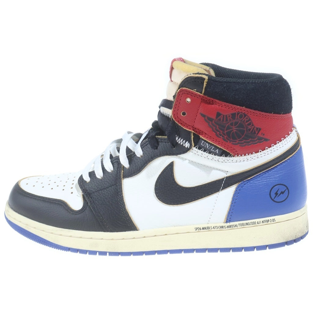 NIKE(ナイキ) ×fragment design ×UNION AIR JORDAN 1 HIGH OG BLACK VARSITY RED IO7847-002 フラグメントデザイン ユニオン エアジョーダン1 ハイカットスニーカー マルチ US11/29cm