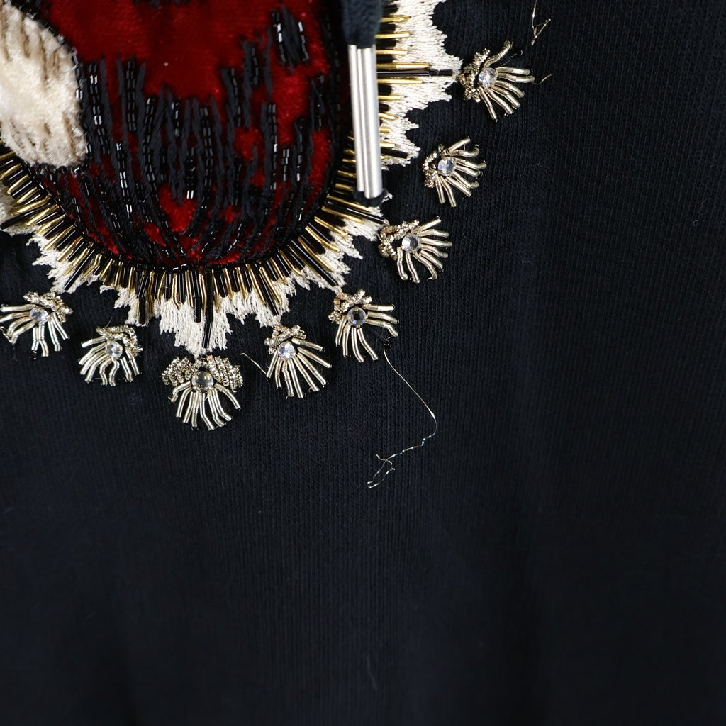GIVENCHY(ジバンシィ) SACRED APPLE HOODIE 3Dアップル ジャガードデザイン フーデッド ロングスリーブ スウェット パーカー ブラック BW900CG0G4 レディース