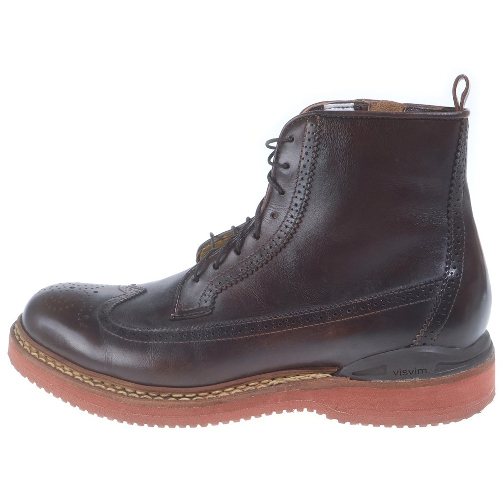VISVIM(ヴィスヴィム) PATRICIAN MID W.T.-FOLK パトリシアン ミッド ウイングチップ フォルク レースアップ レザーブーツ ブラウン