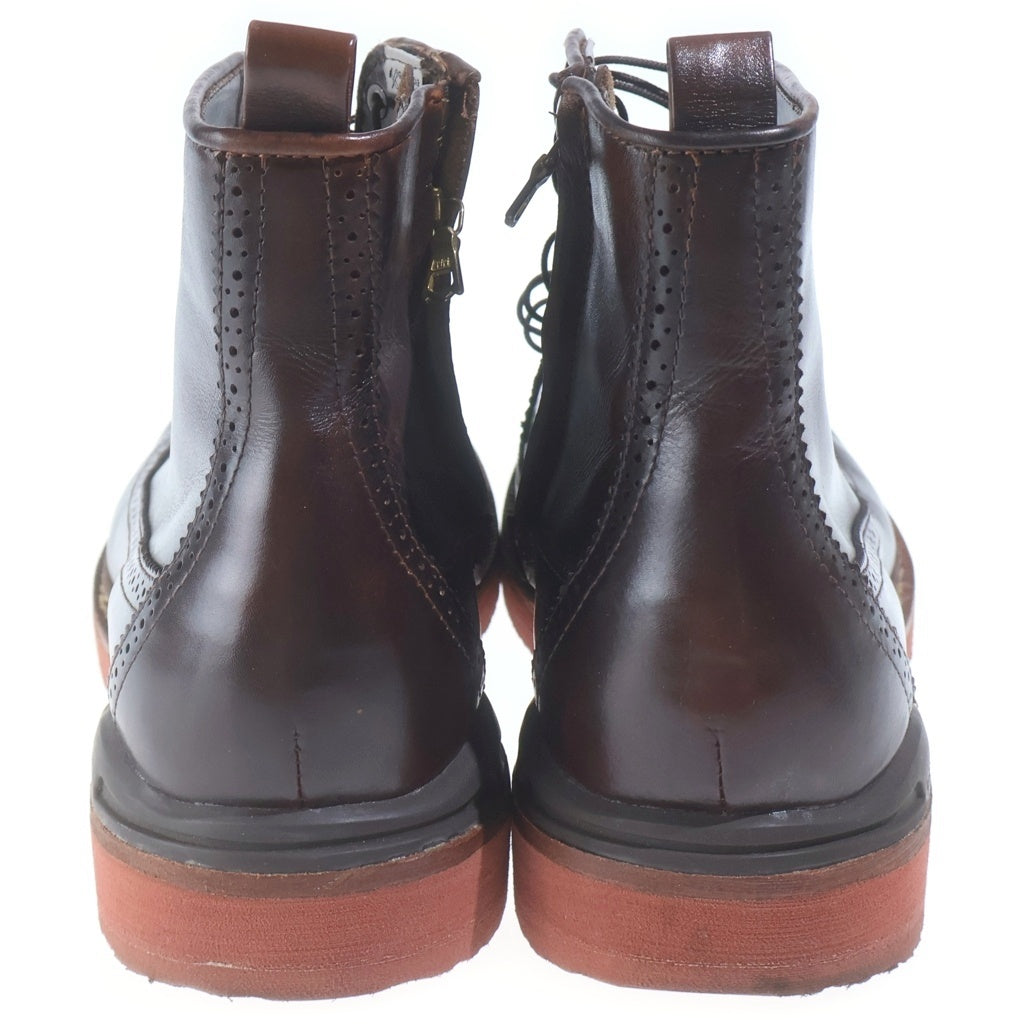 VISVIM(ヴィスヴィム) PATRICIAN MID W.T.-FOLK パトリシアン ミッド ウイングチップ フォルク レースアップ レザーブーツ ブラウン