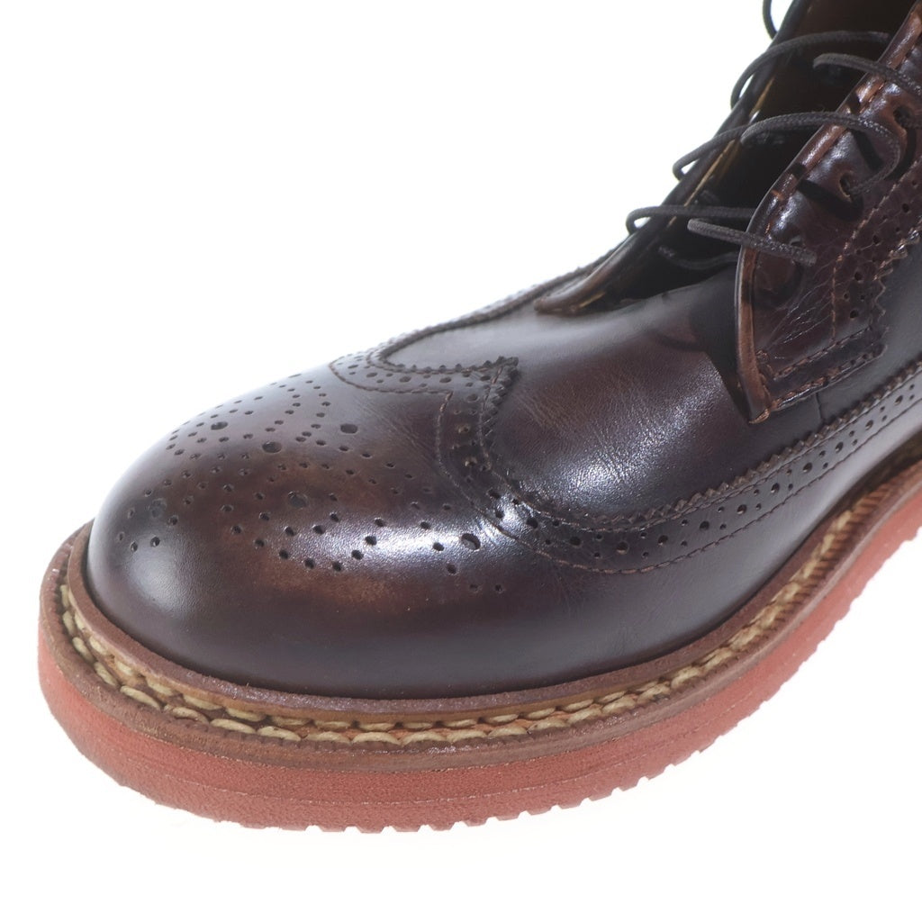 VISVIM(ヴィスヴィム) PATRICIAN MID W.T.-FOLK パトリシアン ミッド ウイングチップ フォルク レースアップ レザーブーツ ブラウン