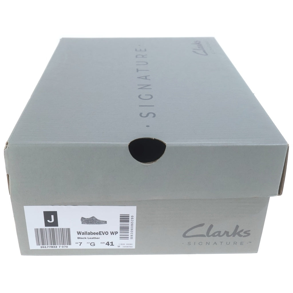 Clarks(クラークス) Wallabee EVO WP ワラビー エヴォ ウォータープルーフ レザー ローカットシューズ ブラック 26177832