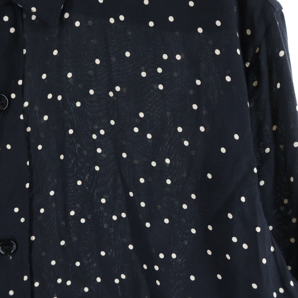 SAINT LAURENT PARIS(サンローランパリ) 15SS ポルカドット 総柄 レーヨン 長袖シャツ ブラック 376954 Y935L