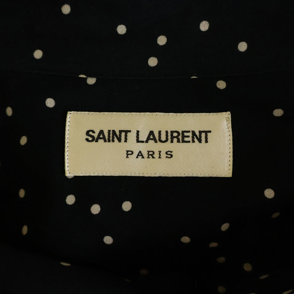 SAINT LAURENT PARIS(サンローランパリ) 15SS ポルカドット 総柄 レーヨン 長袖シャツ ブラック 376954 Y935L