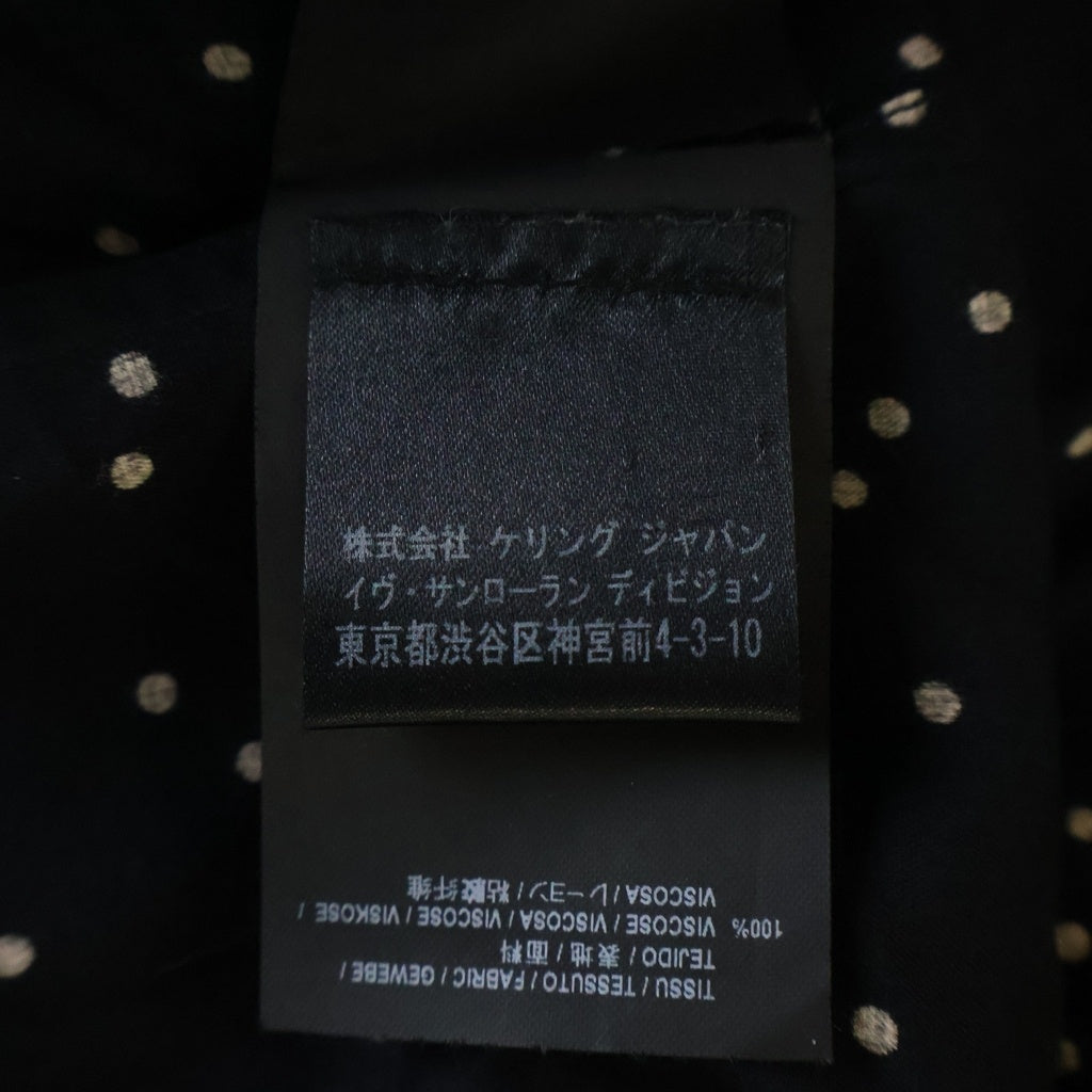 SAINT LAURENT PARIS(サンローランパリ) 15SS ポルカドット 総柄 レーヨン 長袖シャツ ブラック 376954 Y935L