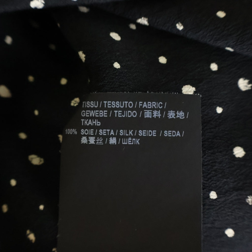 SAINT LAURENT PARIS(サンローランパリ) 19SS ドット 総柄 シルク オープンカラー 半袖シャツ ブラック 531956 Y104V