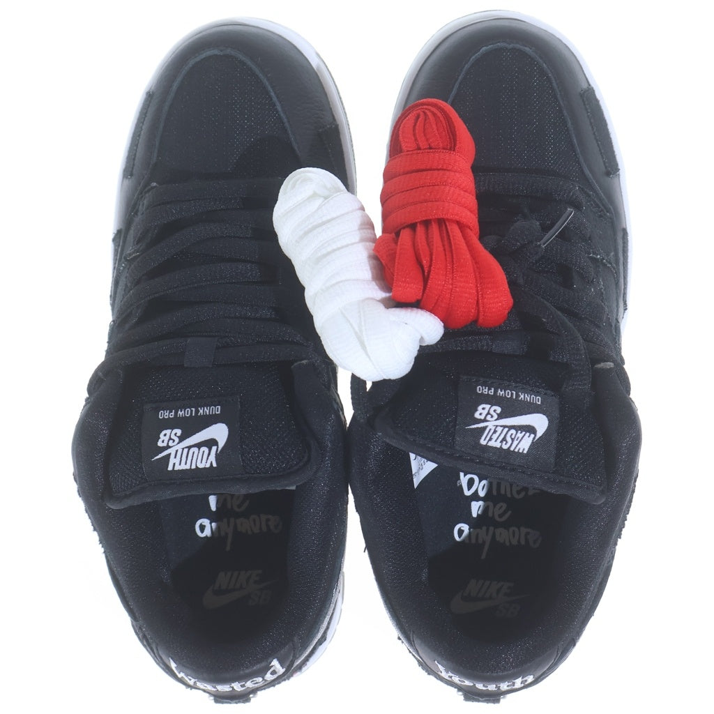 NIKE SB(ナイキエスビー) ×WASTED YOUTH DUNK LOW BLACK DENIM/VERDY DD8386-001 ウェイステッドユース ダンク ローカットスニーカー ブラック US5/23.5cm レディース
