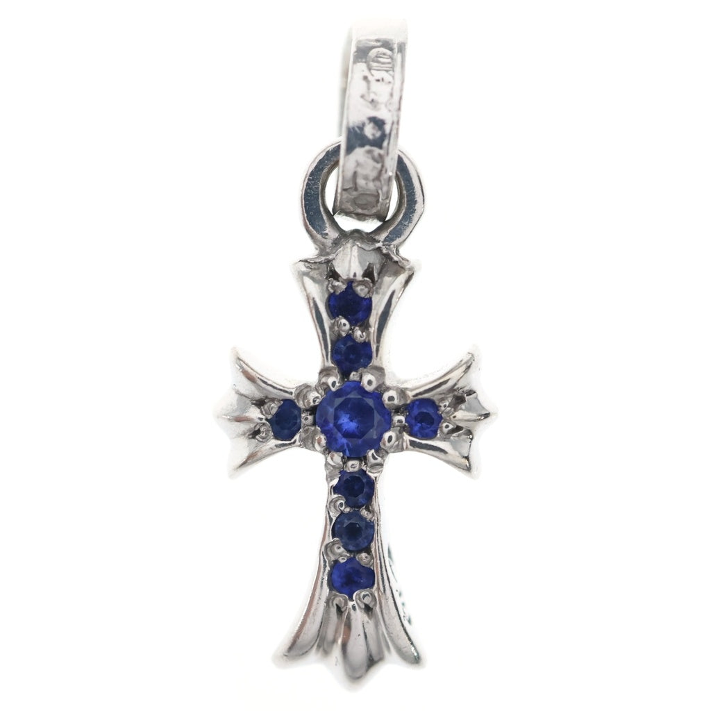 CHROME HEARTS(クロムハーツ) 18KWG CRS BBYFAT P/SAP ベイビーファット PAVEサファイア ホワイトゴールドネックレストップ