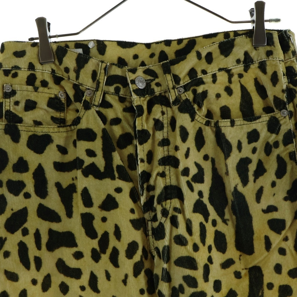 DRIES VAN NOTEN(ドリスヴァンノッテン) Leopard Corduroy Pants レオパード コーデュロイストレートパンツ イエロー