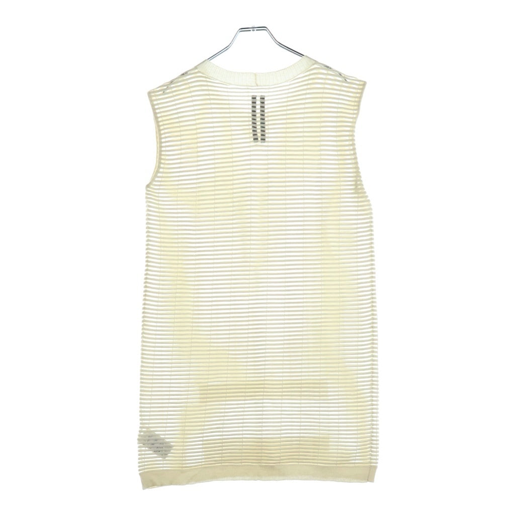 Rick Owens(リックオウエンス) 15SS Border Mesh Knit Vest ボーダー メッシュニットベスト ホワイト RU15S4670-BM