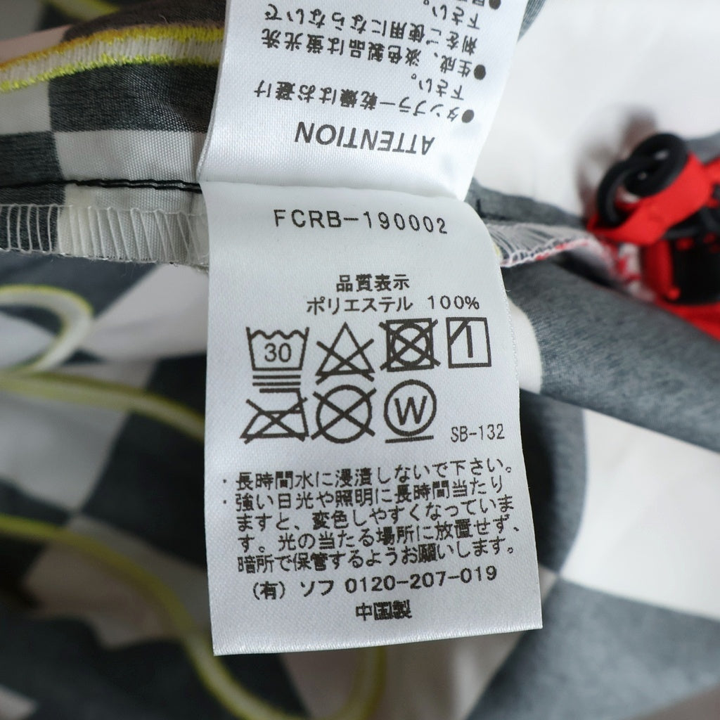 F.C.R.B./F.C.Real Bristol/FCRB(エフシーアールビー/エフシーレアルブリストル) 19SS フレイム チェッカー総柄 ナイロンプルオーバー ブラック/ホワイト/レッド FCRB-190002