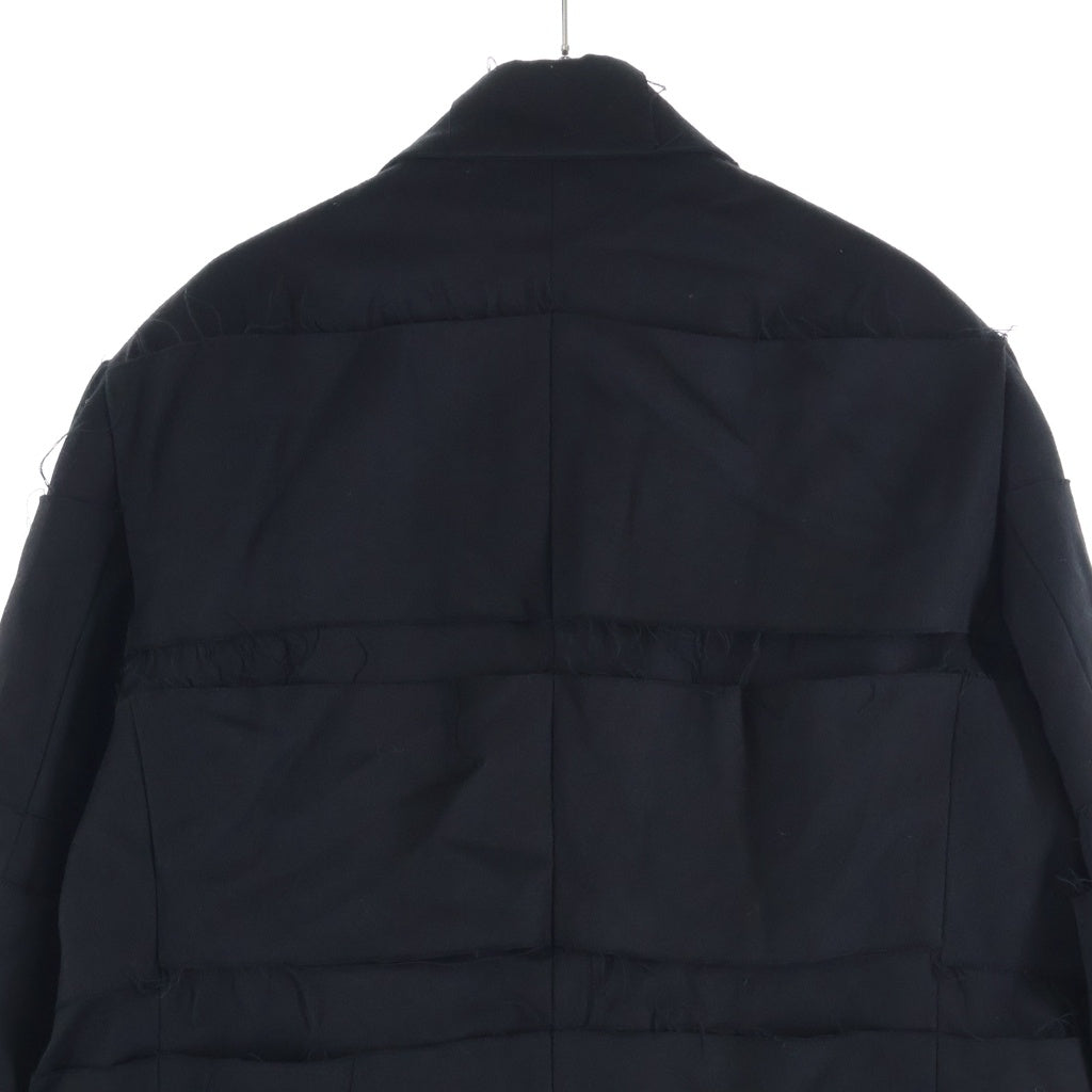 ALMOSTBLACK(オールモストブラック) 20AW カットオフ 再構築 ノッチドラペル テーラードジャケット ブラック 20AW-JK01