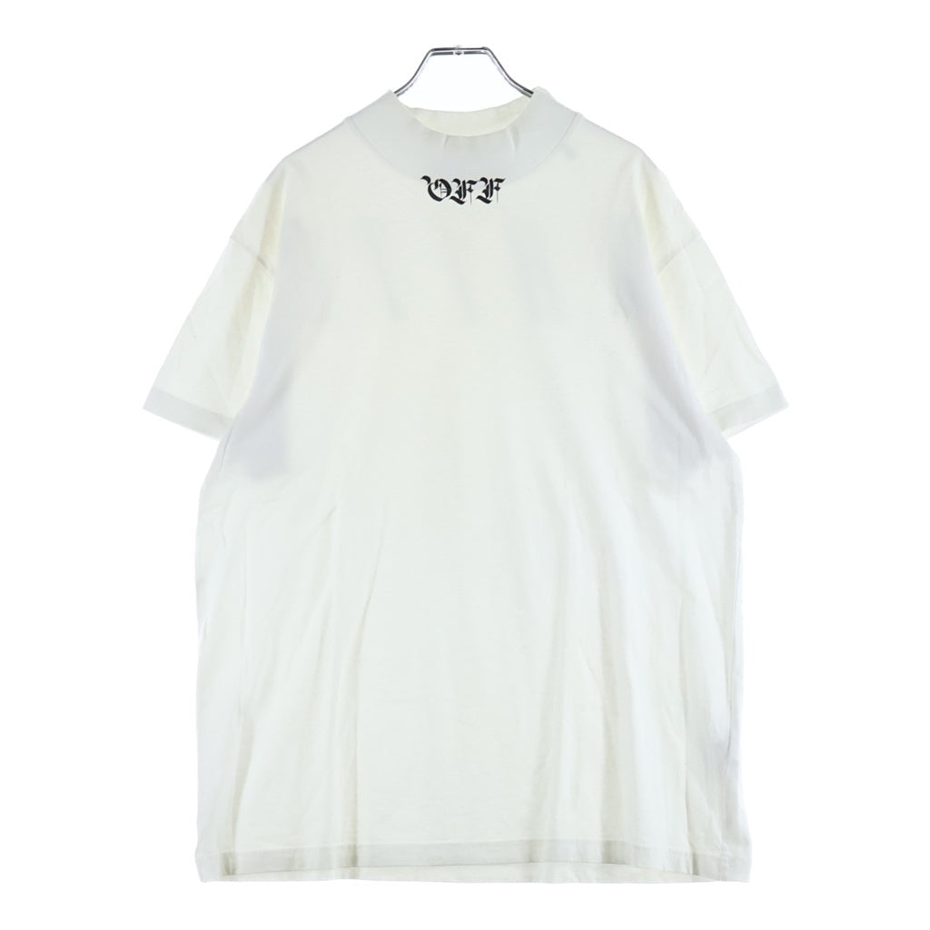OFF-WHITE(オフホワイト) ロゴプリント モックネック 半袖Tシャツ カットソー ホワイト
