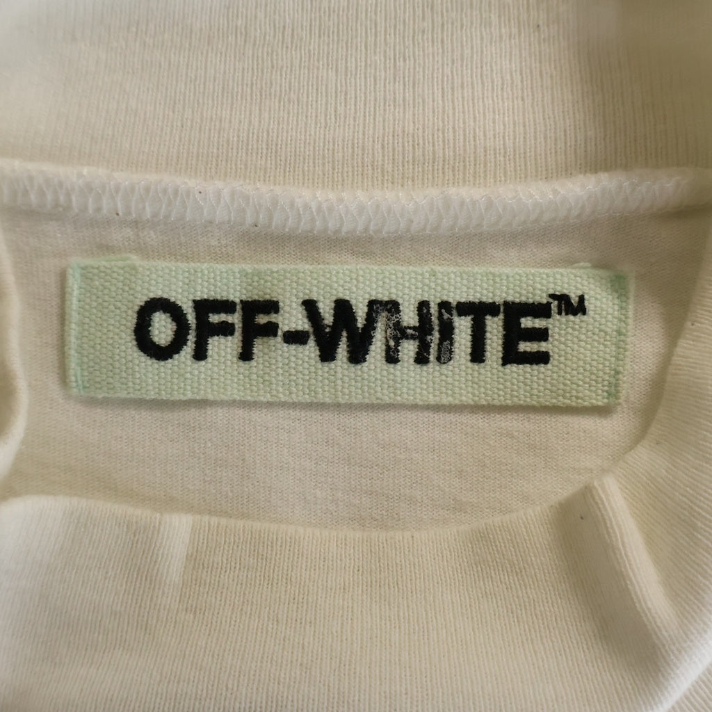 OFF-WHITE(オフホワイト) ロゴプリント モックネック 半袖Tシャツ カットソー ホワイト