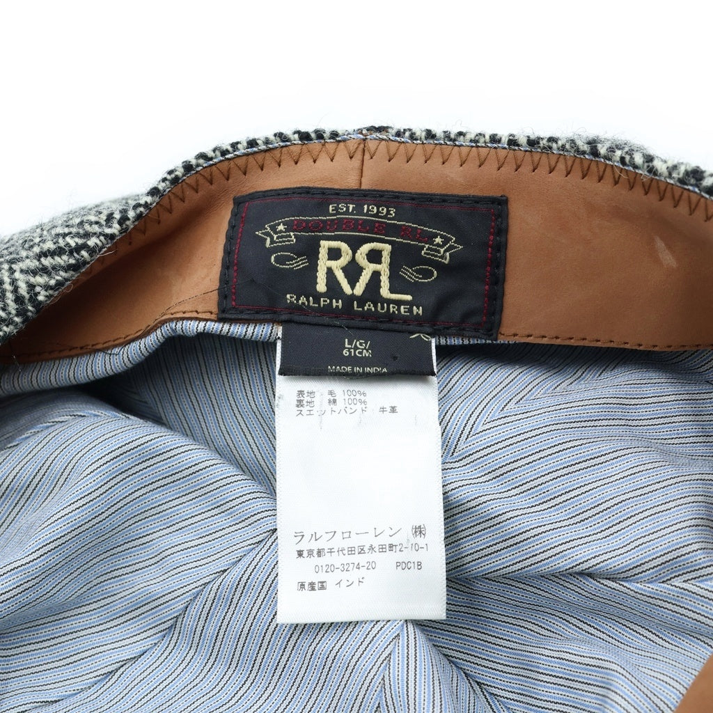 RRL(ダブルアールエル) ヘリンボーン キャスケット ハンチング 帽子 グレー 782805015001