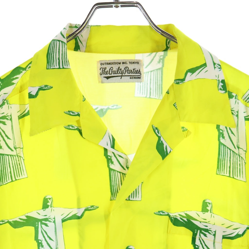 WACKO MARIA(ワコマリア) CORCOVADO ALOHA SHIRT コルドバード キリスト 総柄 レーヨン 半袖 アロハシャツ イエロー