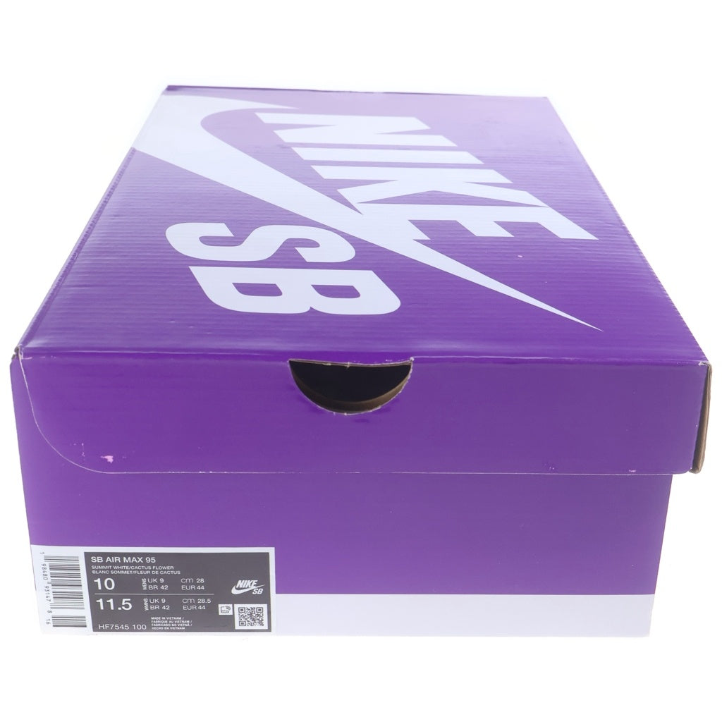 NIKE SB(ナイキエスビー) AIR MAX 95 SUMMIT WHITE CACTUS FLOWER HF7545-100 エアマックス95 サミットホワイト カクタスフラワー ローカットスニーカー ホワイト/パープル US10/28cm