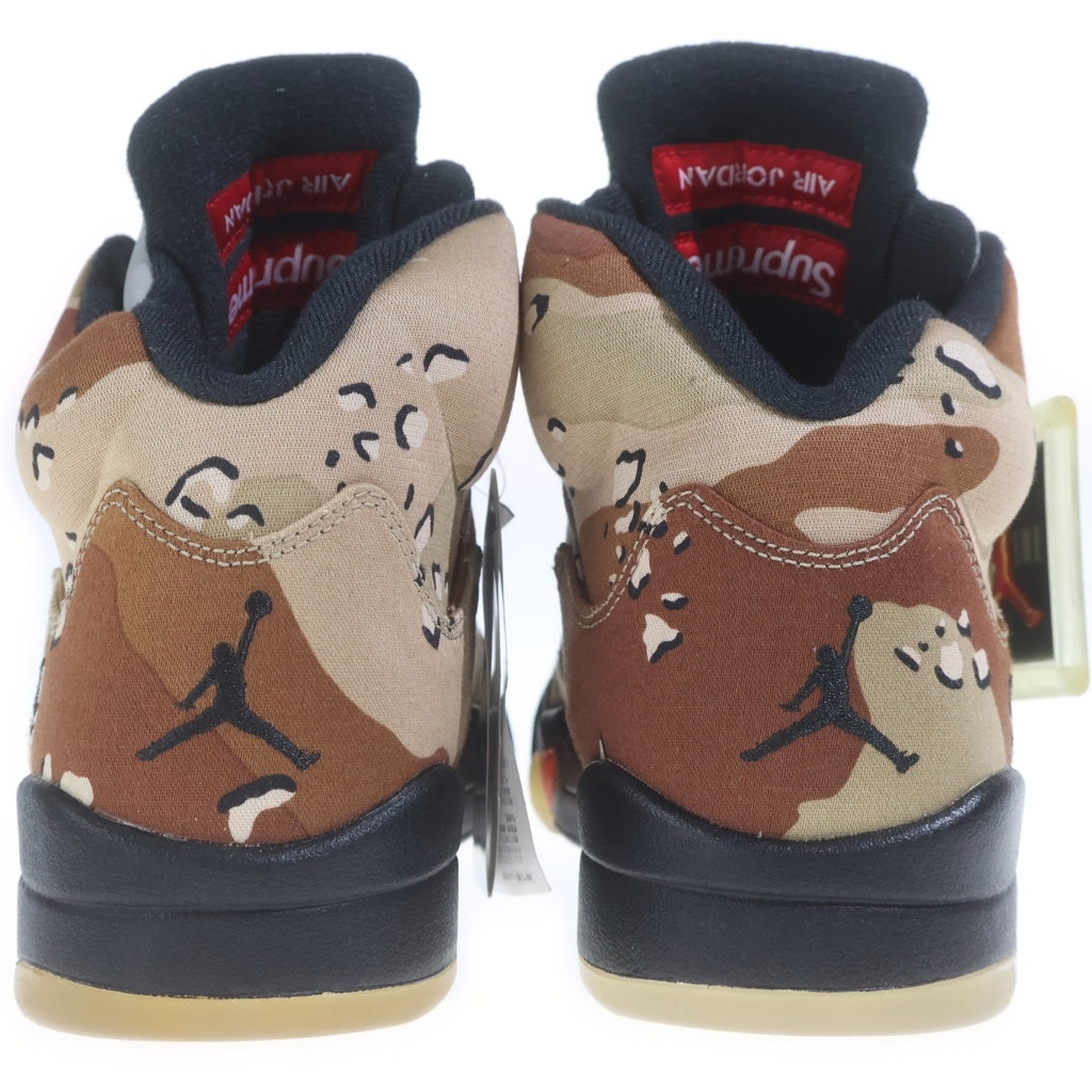 NIKE(ナイキ) ×Supreme AIR JORDAN5 RETRO DESERT CAMO 824371-201 シュプリーム エアジョーダン5 レトロ デザート カモ ハイカットスニーカー ブラウン/ベージュ US9.5/27.5cm