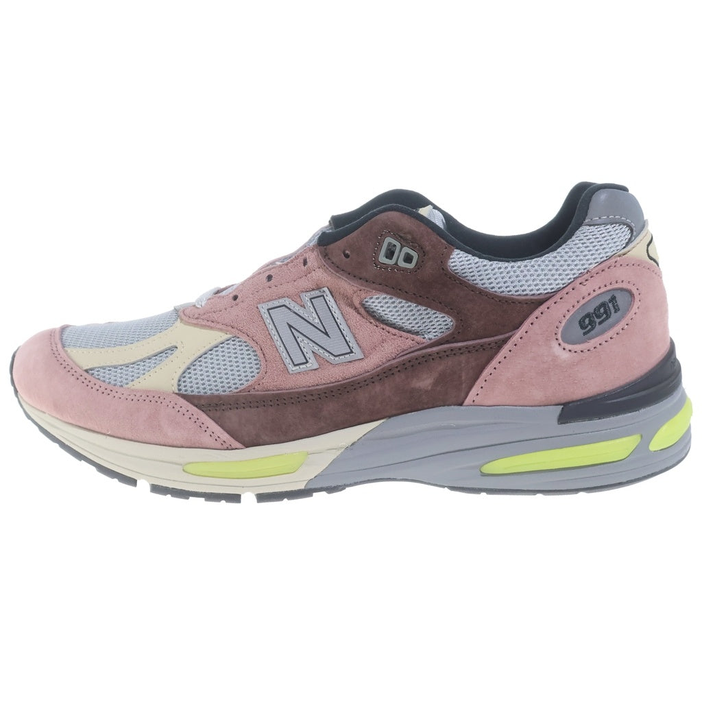 New Balance(ニューバランス) U991MG2 ROSE WOOD スエード メッシュ ローカットスニーカー ピンク/ベージュ