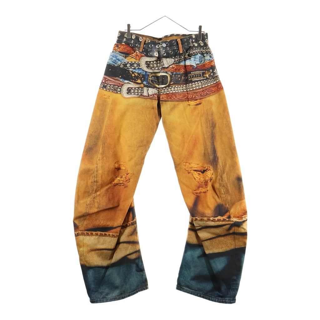 Acne Studios(アクネ ストゥディオズ) 25SS トロンプルイユ 総柄 ツイストデニムパンツ マルチ FN-MN-TROU001103