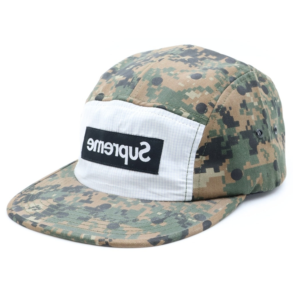 SUPREME(シュプリーム) 13SS ×COMME des GARCONS SHIRT Camp Cap ×コムデギャルソンシャツ ボックスロゴ デジタルカモフラージュデザイン キャンプ キャップ ブラウン/グリーン