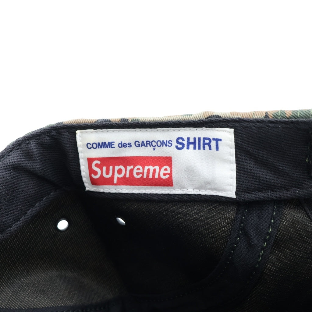 SUPREME(シュプリーム) 13SS ×COMME des GARCONS SHIRT Camp Cap ×コムデギャルソンシャツ ボックスロゴ デジタルカモフラージュデザイン キャンプ キャップ ブラウン/グリーン