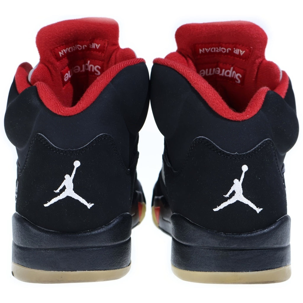 NIKE(ナイキ) 【鑑賞用 2015年製】×SUPREME AIR JORDAN 5 RETRO 824371-001 シュプリーム エアジョーダン5 レトロ ハイカットスニーカー ブラック US9/27cm