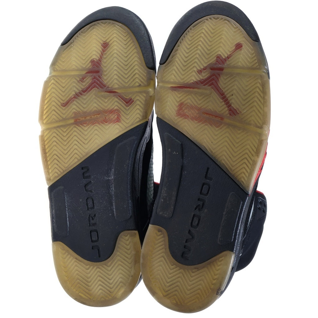 NIKE(ナイキ) 【鑑賞用 2015年製】×SUPREME AIR JORDAN 5 RETRO 824371-001 シュプリーム エアジョーダン5 レトロ ハイカットスニーカー ブラック US9/27cm