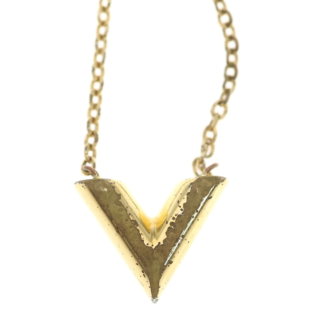 LOUIS VUITTON(ルイヴィトン) ネックレス・エセンシャル V ロゴデザイン留め具 Vトップデザイン ネックレス ゴールド M61083 レディース