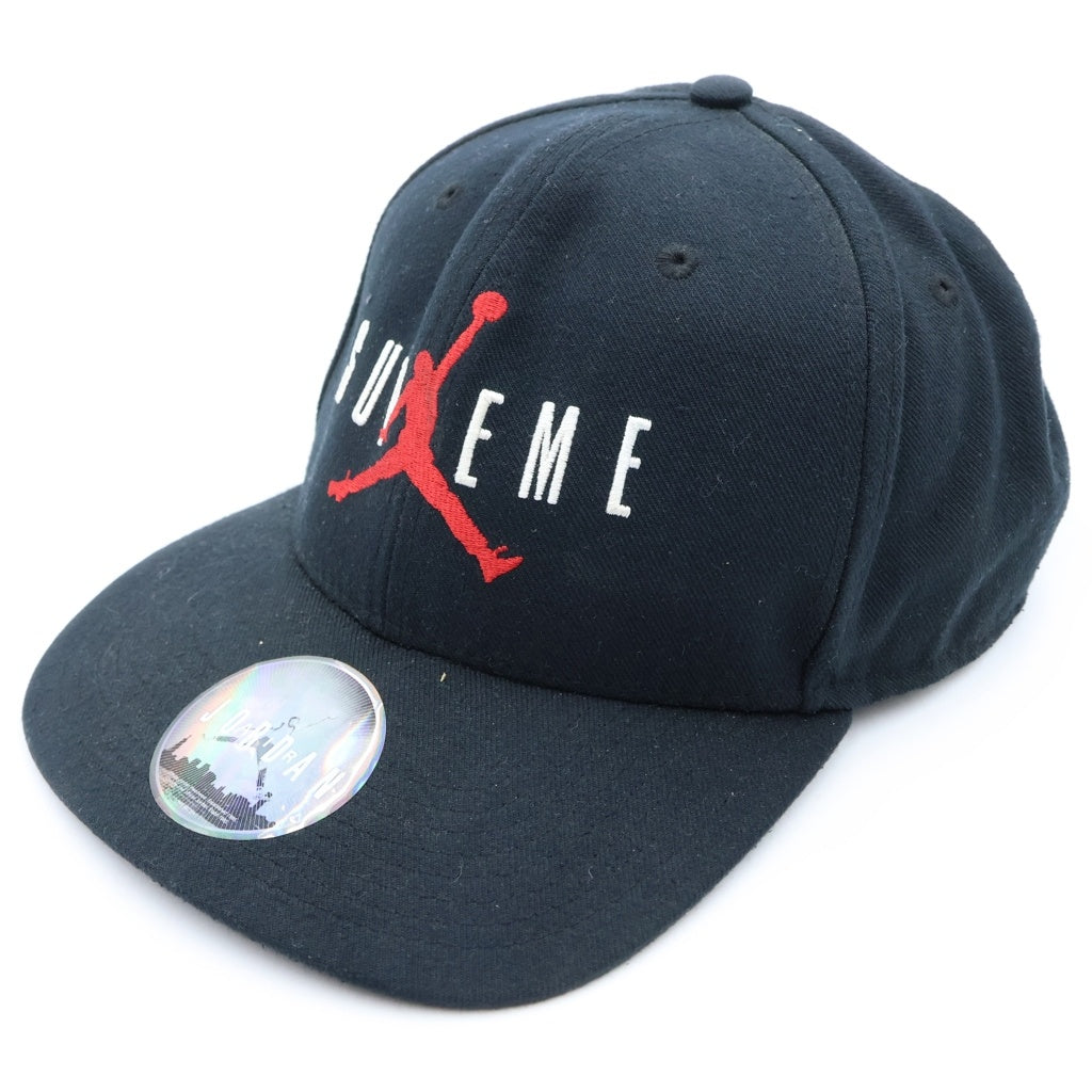 SUPREME(シュプリーム) 15AW ×NIKE Jordan 6-Panel Cap ナイキ ジョーダン ジャンプマン刺繍 6パネル キャップ 帽子 ブラック 799706-010