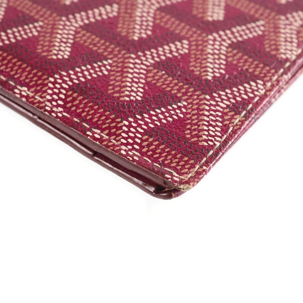 GOYARD(ゴヤール) リシュリュー ヘリンボーン PVCコーティングキャンバス ロングウォレット 2つ折り財布 レッド レディース