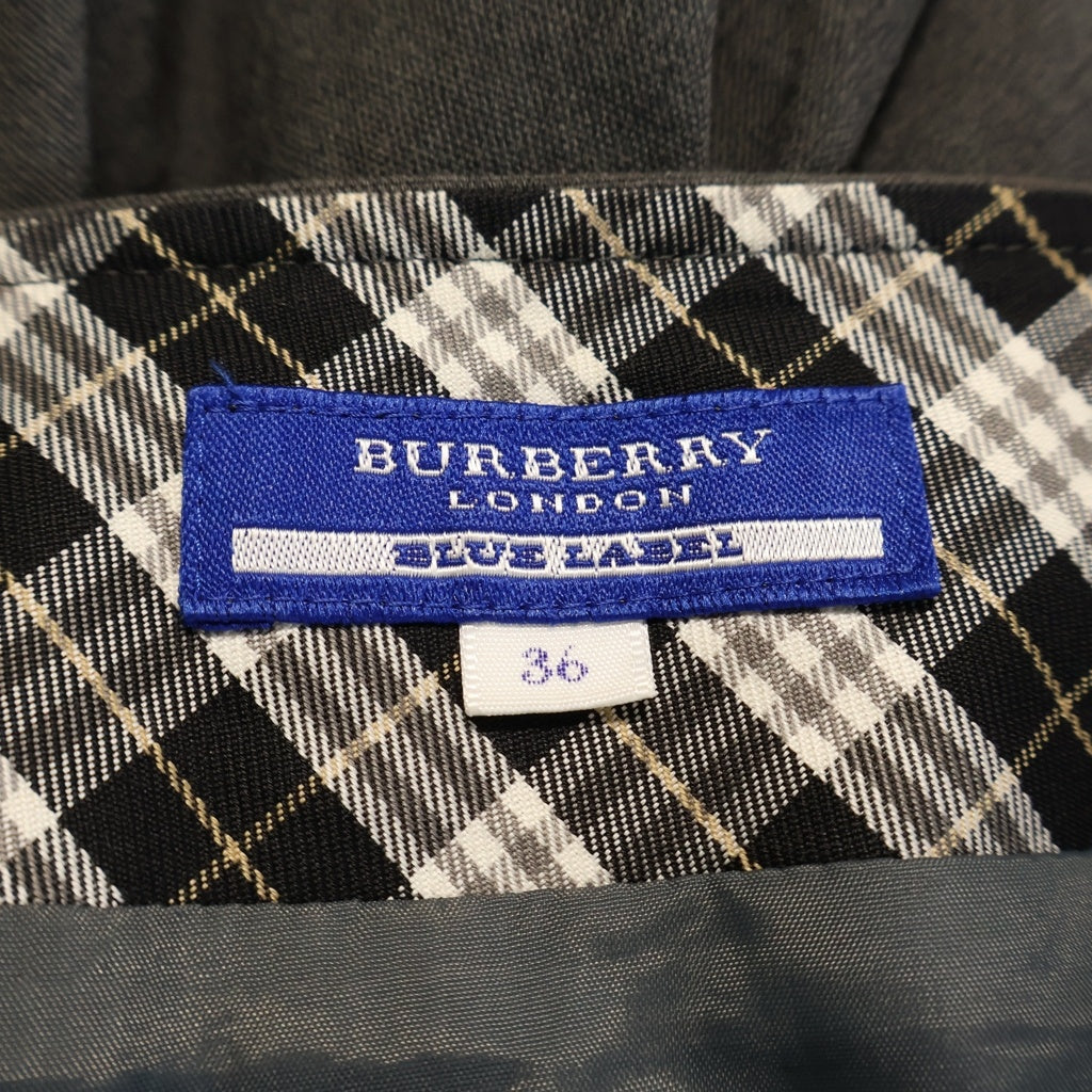 BURBERRY BLUE LABEL(バーバリーブルーレーベル) ロゴ刺繍 ショートスカート レディース グレー FX508-228-08